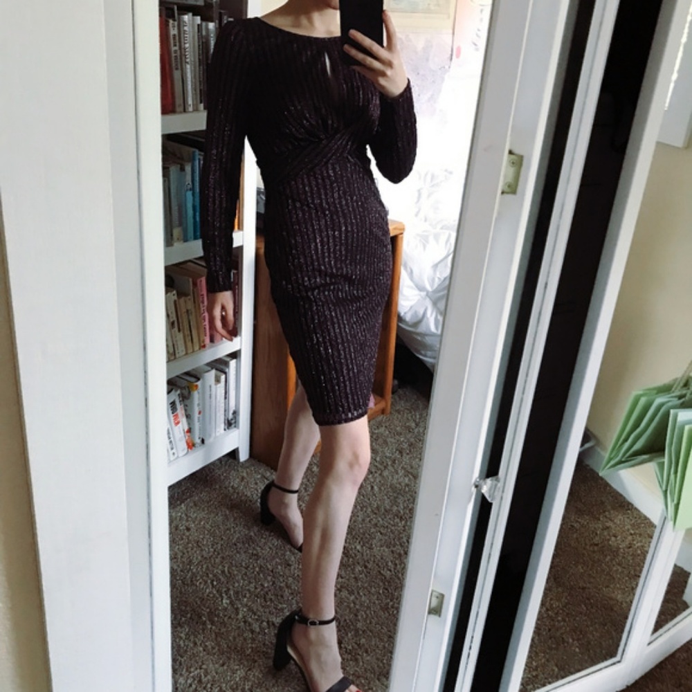 Clover & Sloane Metallic Cocktail Party Dress